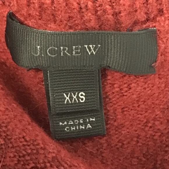 J. Crew Brick Red Burgundy Alpaca Wool Turtleneck High Low Pullover Sweater XXS - Picture 9 of 11